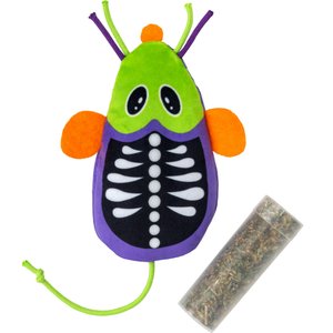 KONG Halloween Refillables Skeleton Mouse Cat Toy with Catnip, Green