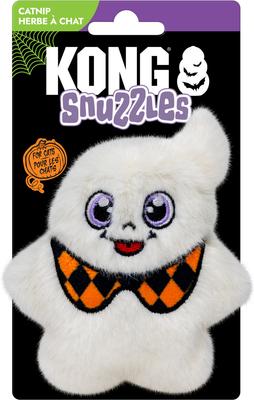 Show full view: KONG Halloween Snuzzles Ghost Plush Cat Toy with Catnip, White slide 4 of 5