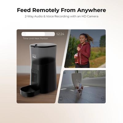 Show full view: Penthouse Paws Smart HD Automatic Dog & Cat Feeder, 6-L, Black slide 8 of 10