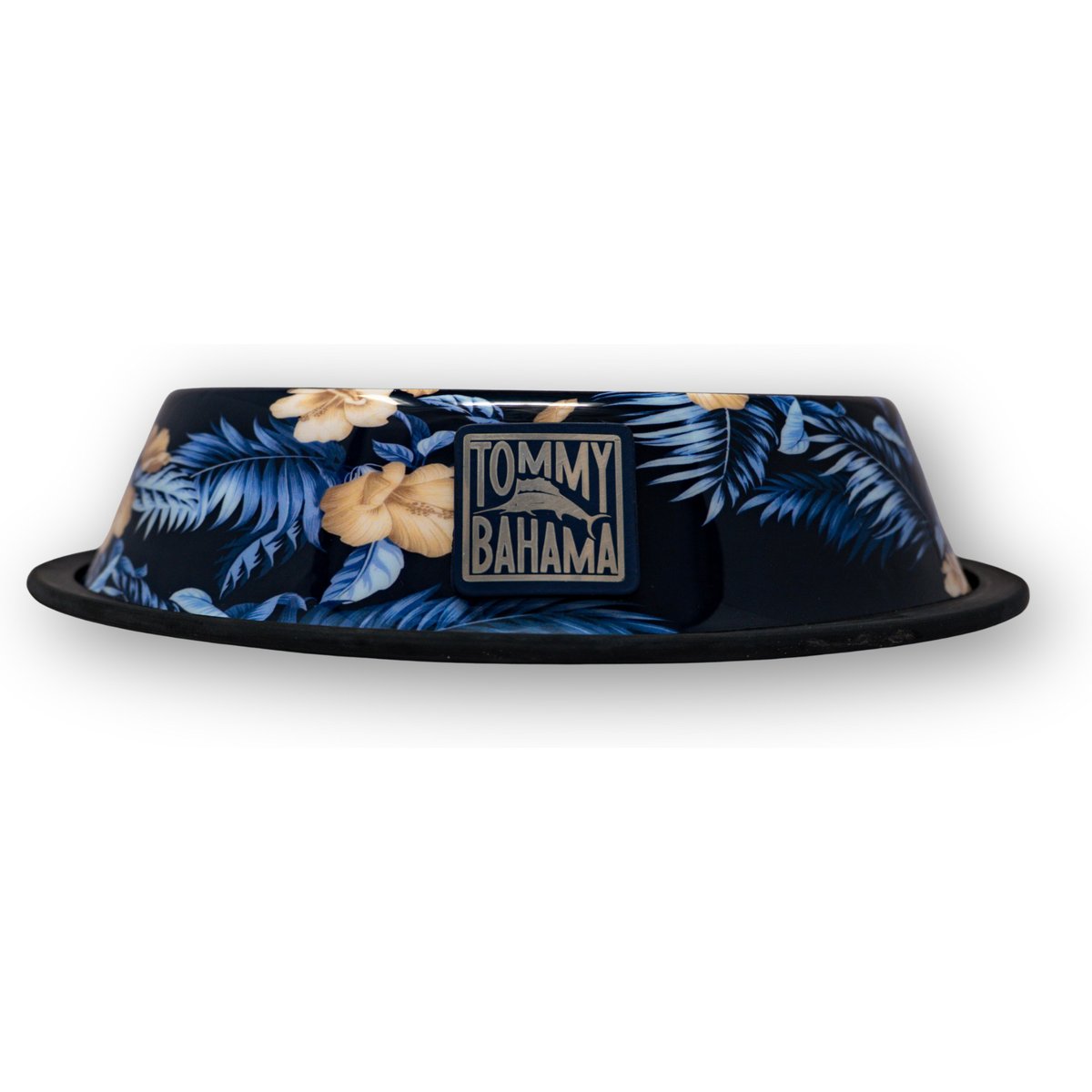Tommy Bahama Pet Stainless Steel Dog Bowl, Navy Floral
