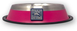Tommy Bahama Pet Stainless Steel Dog Bowl, Red/Silver Rim