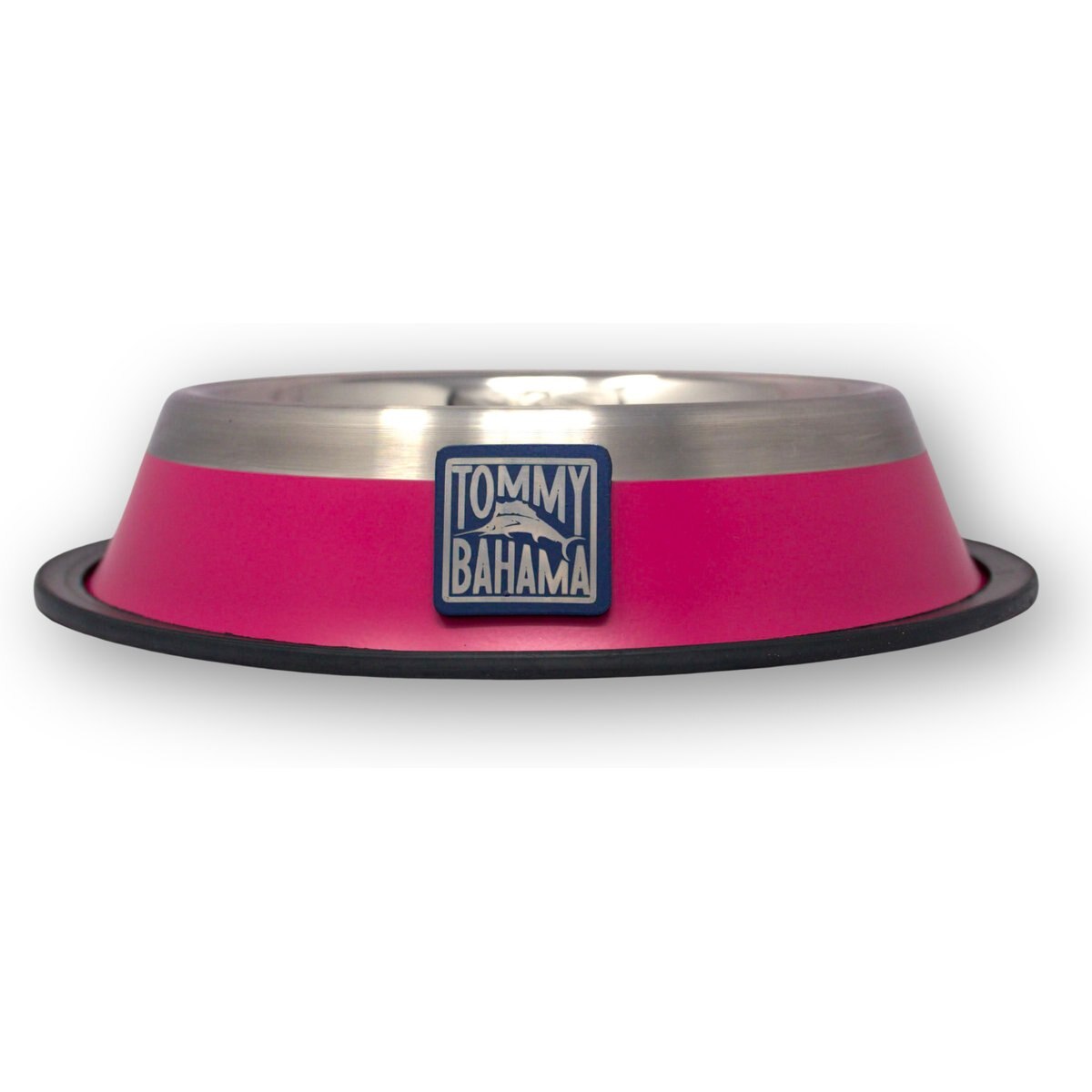 Tommy Bahama Pet Stainless Steel Dog Bowl, Red/Silver Rim