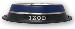 IZOD Pet Stainless Steel Dog Bowl, Navy/Black
