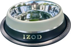 IZOD Pet Stainless Steel Dog Bowl, Beige/Black