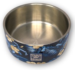 Tommy Bahama Pet Double Insulated Stainless Steel Dog Bowl, Navy Floral slide 2 of 2