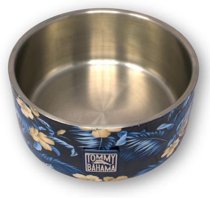 Show full view: Tommy Bahama Pet Double Insulated Stainless Steel Dog Bowl, Navy Floral slide 2 of 2