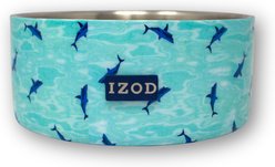 IZOD Pet Double Insulated Stainless Steel Dog Bowl, Shark Print