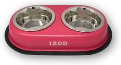 IZOD Pet Stainless Steel Double Feeder Dog Bowl, Red slide 2 of 3