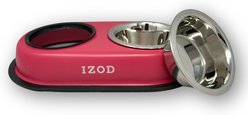 IZOD Pet Stainless Steel Double Feeder Dog Bowl, Red slide 1 of 3