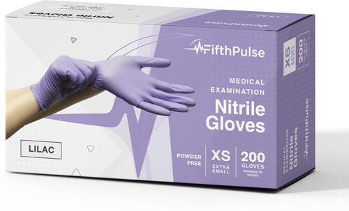 Show full view: FifthPulse Nitrile Exam Latex Free & Powder Free Gloves, Lilac, X-Small, 200 count slide 3 of 6