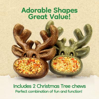 Show full view: TEEWY Christmas Reindeer Small Animal Chew Toys, 2 count slide 3 of 5