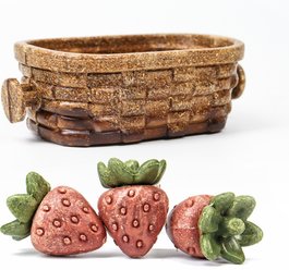 TEEWY Strawberry Basket Small Animal Chew Toys, 4 count
