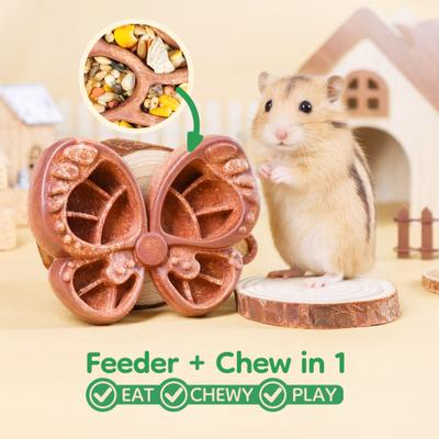 Show full view: TEEWY Butterfly Shaped Small Animal Chew Toy & Edible Feeder, Red slide 3 of 5