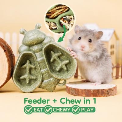 Show full view: TEEWY Bee Shaped Small Animal Chew Toy & Edible Feeder, Green slide 3 of 5