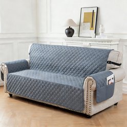 HOMAGICO Reversible Water Repellent Dog Sofa Cover with Elastic Straps, 80 x 123-in, Grey/Blue slide 2 of 6