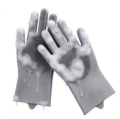 WZ PET Multi-Functional Dog, Cat, Rabbit & Horse Beauty Bathing Gloves, Medium, 2 count, Gray slide 2 of 8