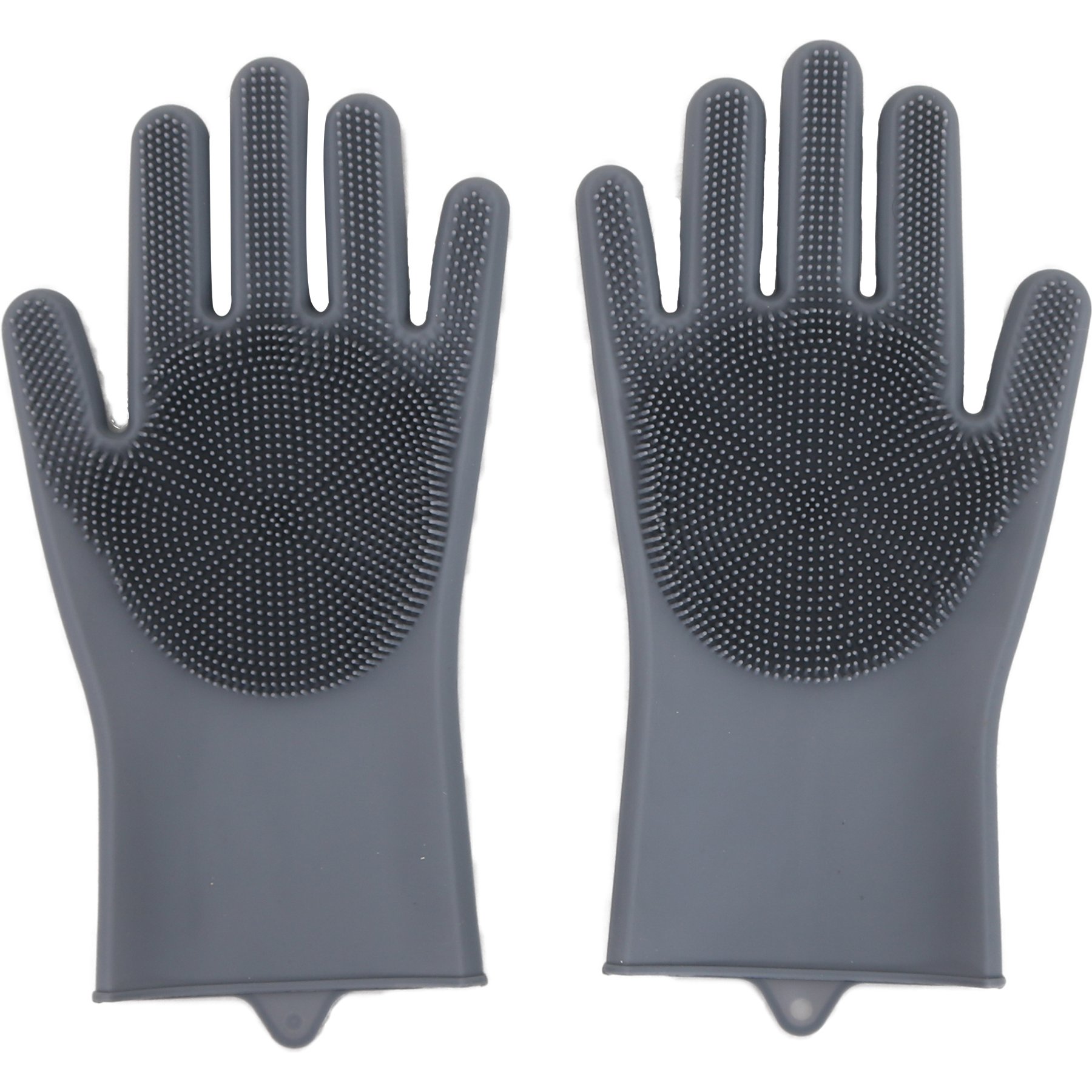 WZ PET Multi-Functional Dog, Cat, Rabbit & Horse Beauty Bathing Gloves, Medium, 2 count, Gray
