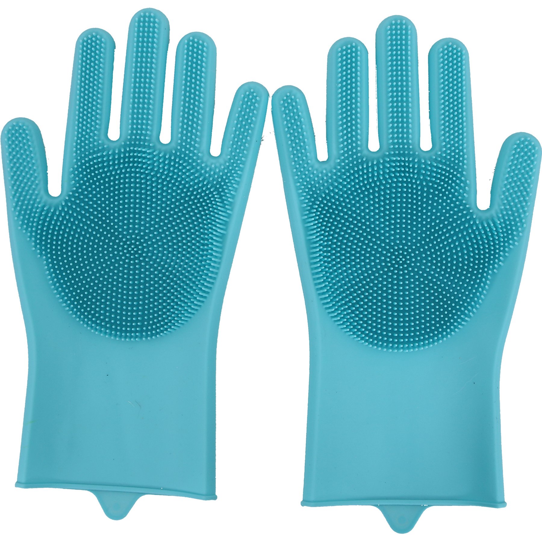 WZ PET Multi-Functional Dog, Cat, Rabbit & Horse Beauty Bathing Gloves, Medium, 2 count, Blue