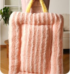 Fairela Double Sided Plush Square Cat Bed Mat with Raised Edges, Medium, Pink slide 2 of 9