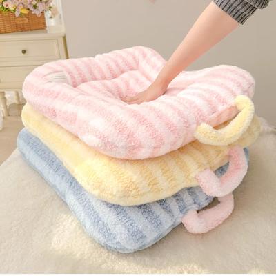 Show full view: Fairela Double Sided Plush Square Cat Bed Mat with Raised Edges, Medium, Pink slide 6 of 9