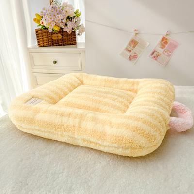 Show full view: Fairela Double Sided Plush Square Cat Bed Mat with Raised Edges, Medium, Yellow slide 9 of 9