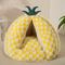 Show in main carousel: Fairela Pineapple-Shaped Covered Cat Camping Bed with Plush Cushion, Yellow, Medium slide 4 of 9
