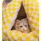 Show in main carousel: Fairela Pineapple-Shaped Covered Cat Camping Bed with Plush Cushion, Yellow, Medium slide 7 of 9