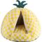 Show in main carousel: Fairela Pineapple-Shaped Covered Cat Camping Bed with Plush Cushion, Yellow, Medium slide 1 of 9