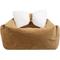 Show in main carousel: Fairela Anti-Fur Plush Cat Bed with Removable Cushions, Brown/White, Medium slide 1 of 9