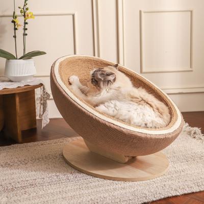 Show full view: Fairela Jute Rope Cat Scratcher Bed for Lounging & Claw Care, Beige, Large slide 2 of 9
