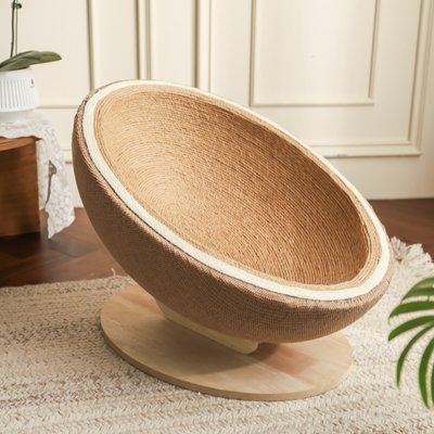 Fairela Fairela Jute Rope Cat Scratcher Bed for Lounging & Claw Care, Beige, Large