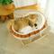 Show in main carousel: Fairela French-Style Rocking Cat Bed with Wooden Stand & Canopy, White, Medium slide 8 of 9