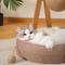 Show in main carousel: Fairela Modern Wooden Cat Lounge Bed with Hanging Sisal Ball, Beige, Large slide 6 of 9