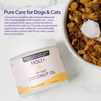 Show full view: HOLI Organic Virgin Cold-Pressed Coconut Oil Skin & Coat Supplement for Dogs, 16-fl oz bottle slide 6 of 6
