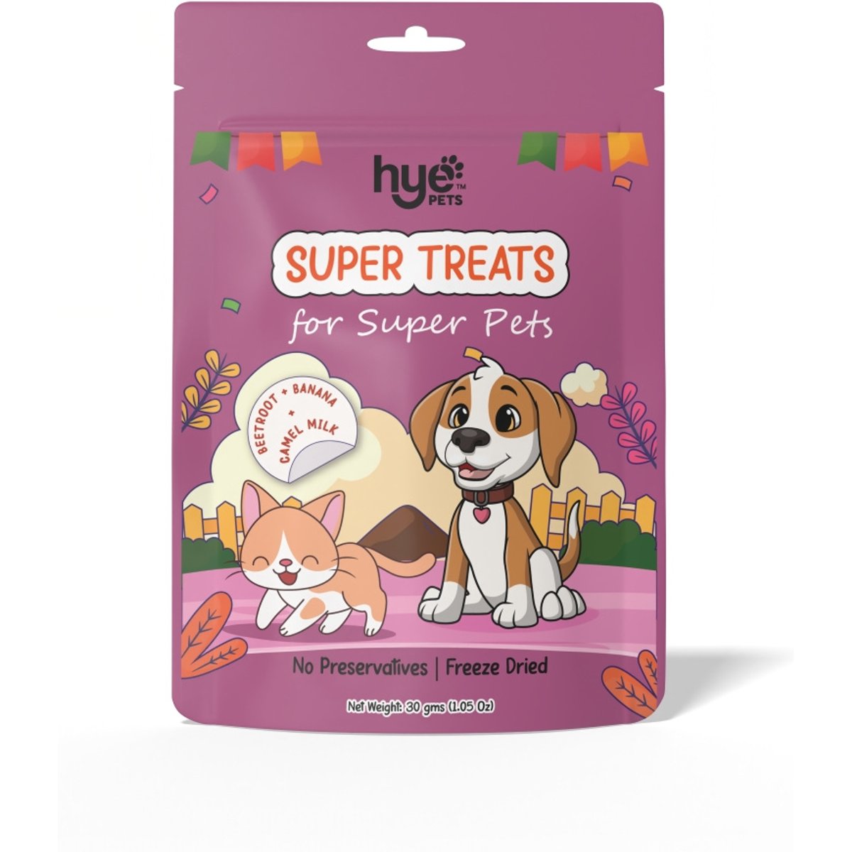 HYE Pets Super Treats for Super Pets Camel Milk, Beetroot, & Banana Freeze-Dried Dog Food, 1.05-oz
