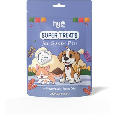 HYE Pets HYE Pets Super Treats for Super Pets Goat Milk, Blueberry, & Banana Freeze-Dried Dog Food, 1.05-oz