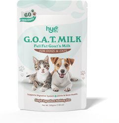 HYE Pets Whole Goat Milk Powder Digestive Health Powder Supplement Dog Food Topper, 7.05-oz