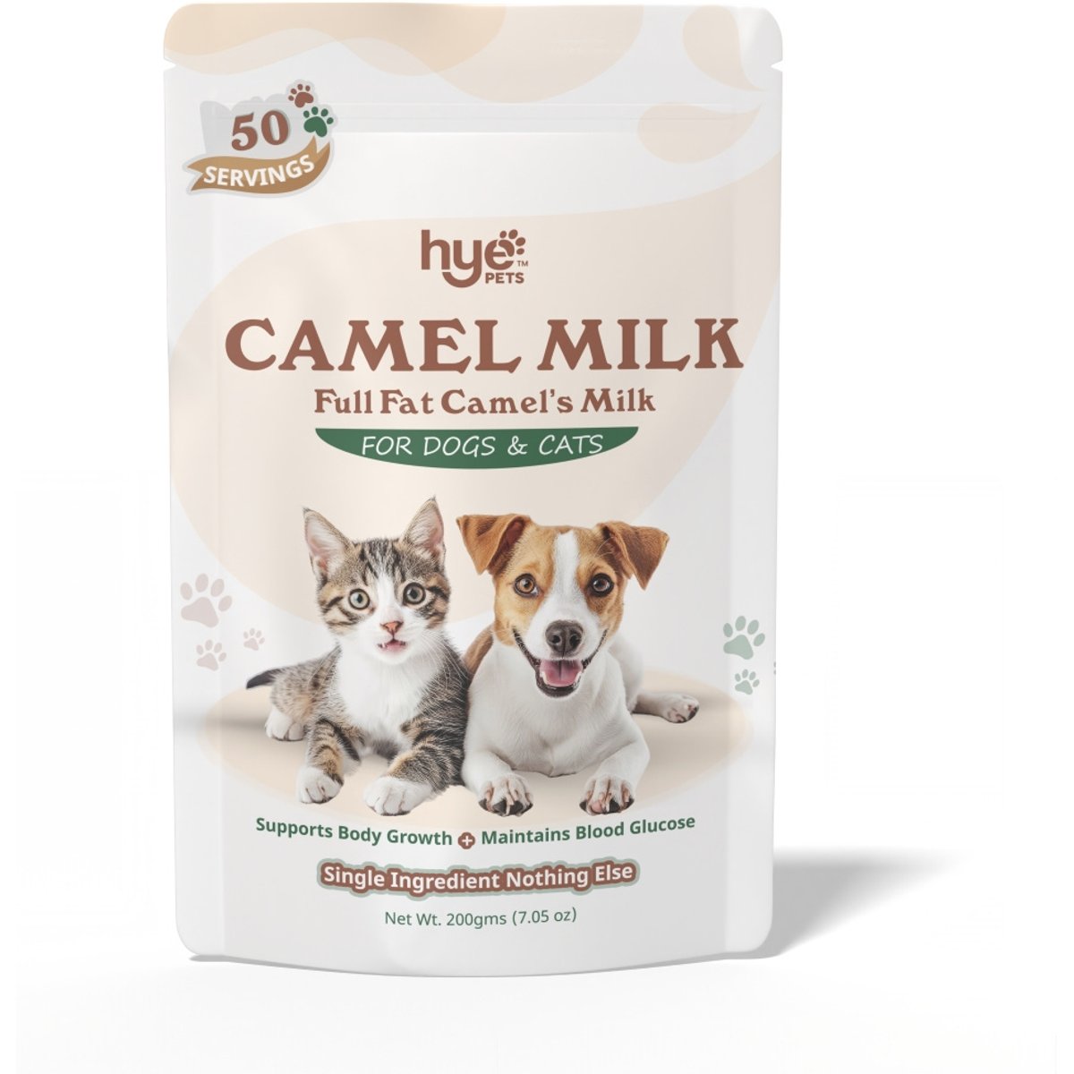 HYE Pets Whole Camel Milk Powder Diabetic Support Powder Supplement Dog Food Topper, 7.05-oz