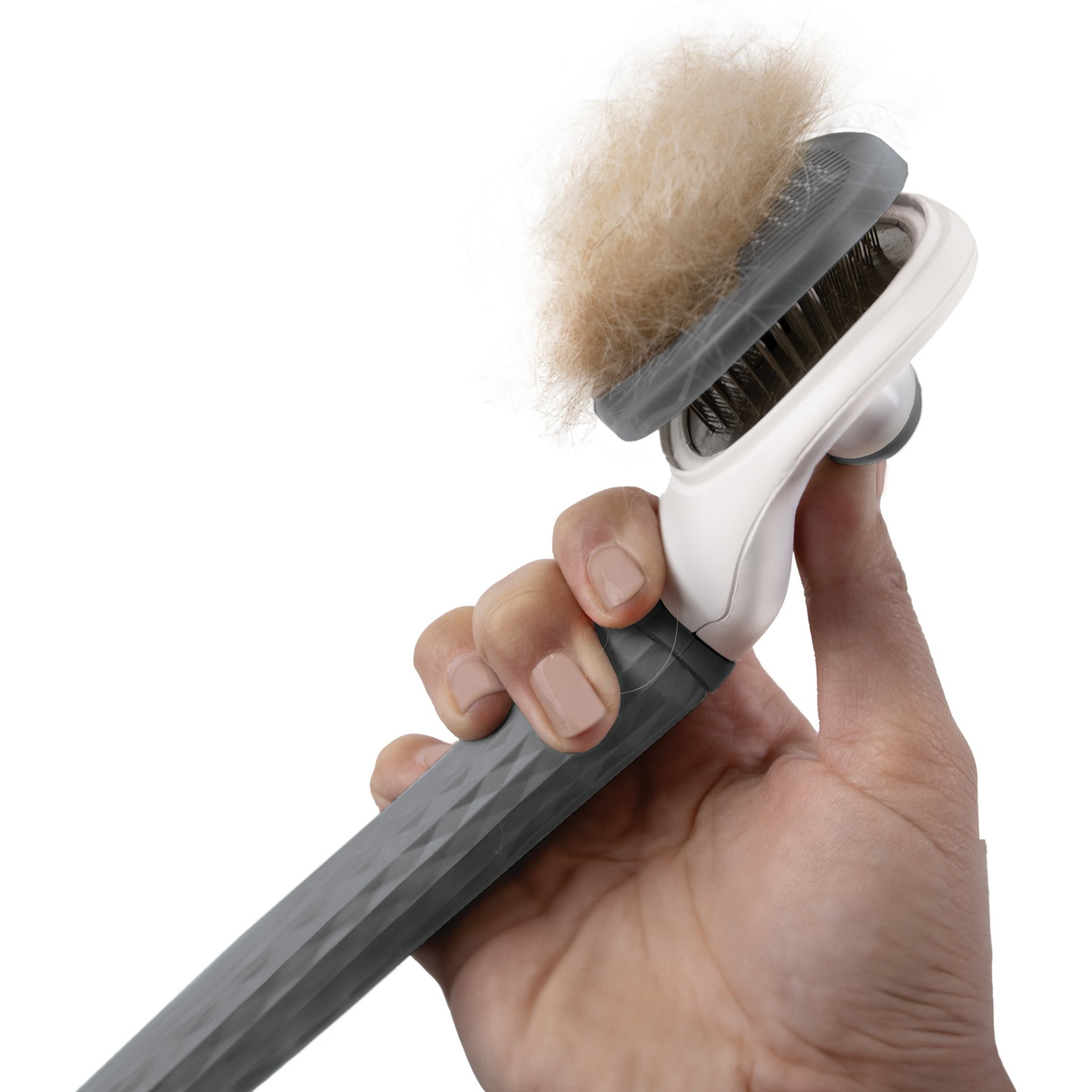 Pet-Able Easy Release Dog Brush, Grey