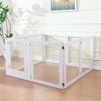 Show full view: RYPetmia Heavy Duty Clear Acrylic Dog, Cat & Small Pet Playpen, Medium: 31.5-in, White slide 2 of 9