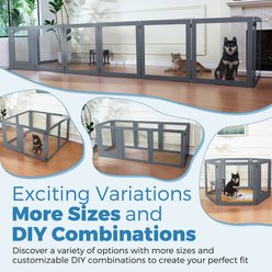 RYPetmia Heavy Duty Clear Acrylic Dog, Cat & Small Pet Playpen with Door, Grey, Medium, 8-panel slide 2 of 9