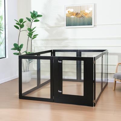 Show full view: RYPetmia Heavy Duty Clear Acrylic Dog, Cat & Small Pet Playpen, Medium: 31.5-in, Black slide 2 of 9