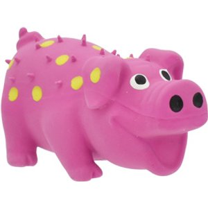 Multipet Latex Polka Dot Globlet Squeaky Pig Dog Toy, Color Varies, 4-in, 1 count