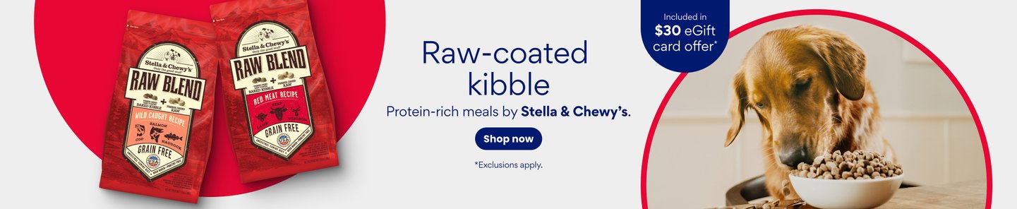 Raw- coated kibble protein-rich meals by Stella & Chewy's. Shop now
