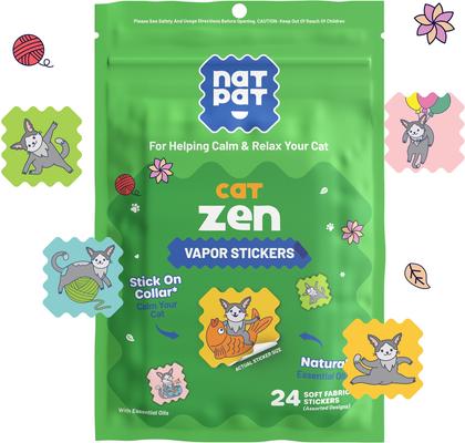 Show full view: NATPAT Cat Zen Vapor Stickers Gentle Calming Support for Cats, 24 stickers slide 4 of 6