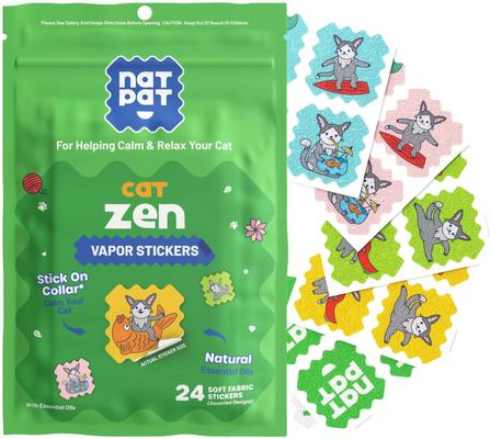 Show full view: NATPAT Cat Zen Vapor Stickers Gentle Calming Support for Cats, 24 stickers slide 3 of 6