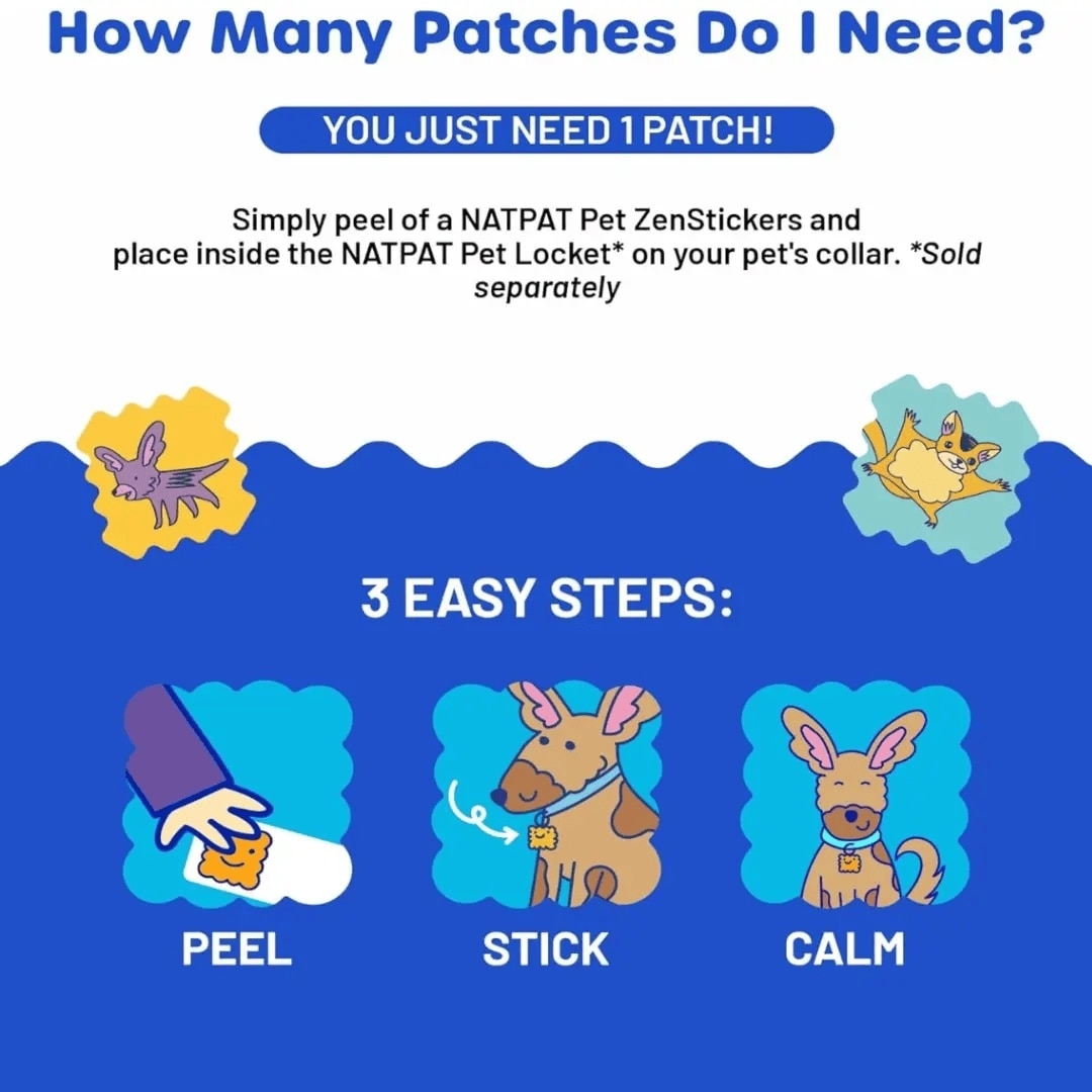 NATPAT Pet Zen Vapor Stickers Natural Calming Aromatherapy for Dogs, 28 ...