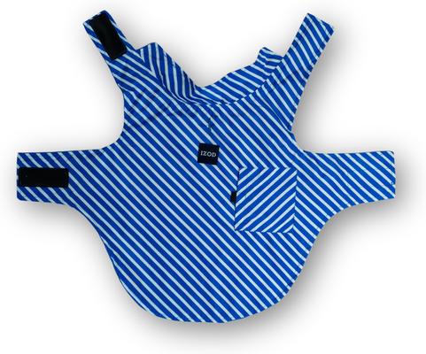 Show full view: IZOD Pet Frandy Dog Raincoat, Blue/White Stripe, X-Large slide 2 of 3