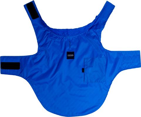 Show full view: IZOD Pet Frandy Dog Raincoat, Blue/White Stripe, X-Large slide 3 of 3