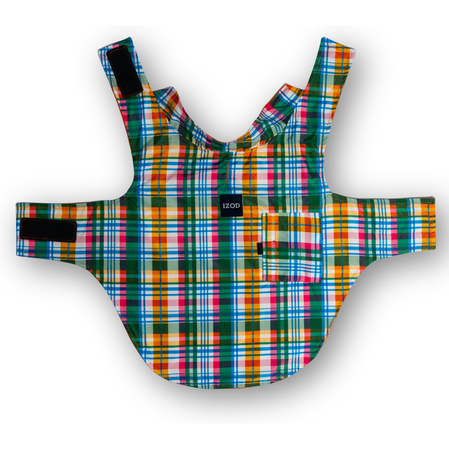 IZOD Pet Frandy Dog Raincoat, Multi Plaid, Medium